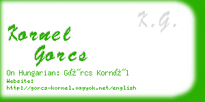 kornel gorcs business card